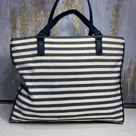 Tommy Hilfiger Black and White Striped Tote - Picture 3 of 7
